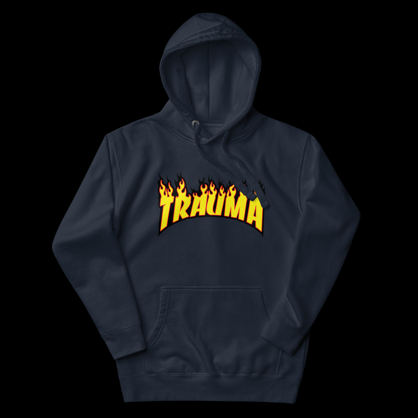 dripped navy blazer trauma hoodie